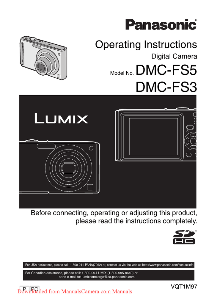 Panasonic Lumix DMC-FS5 Camera User Guide Manual Pdf | Manualzz