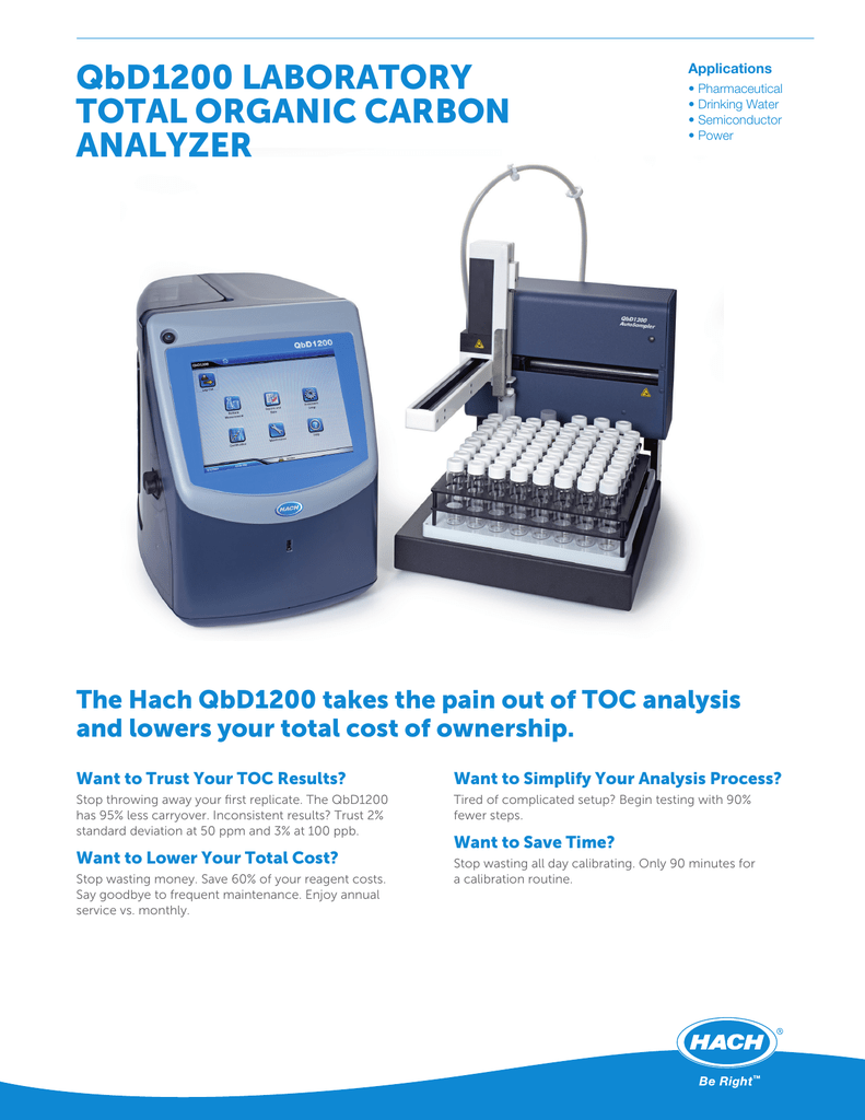 QbD1200 LABORATORY TOTAL ORGANIC CARBON ANALYZER Manualzz