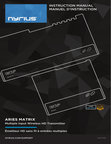 Nyrius NAVM6 ARIES Matrix Wireless HDMI Video Transmitter Instruction manual | Manualzz