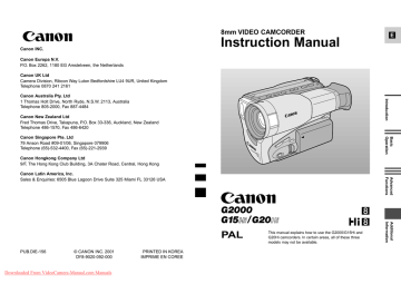 Canon g2000 printer software download