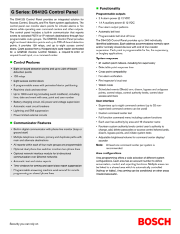 D7412G Spec Sheet Manualzz