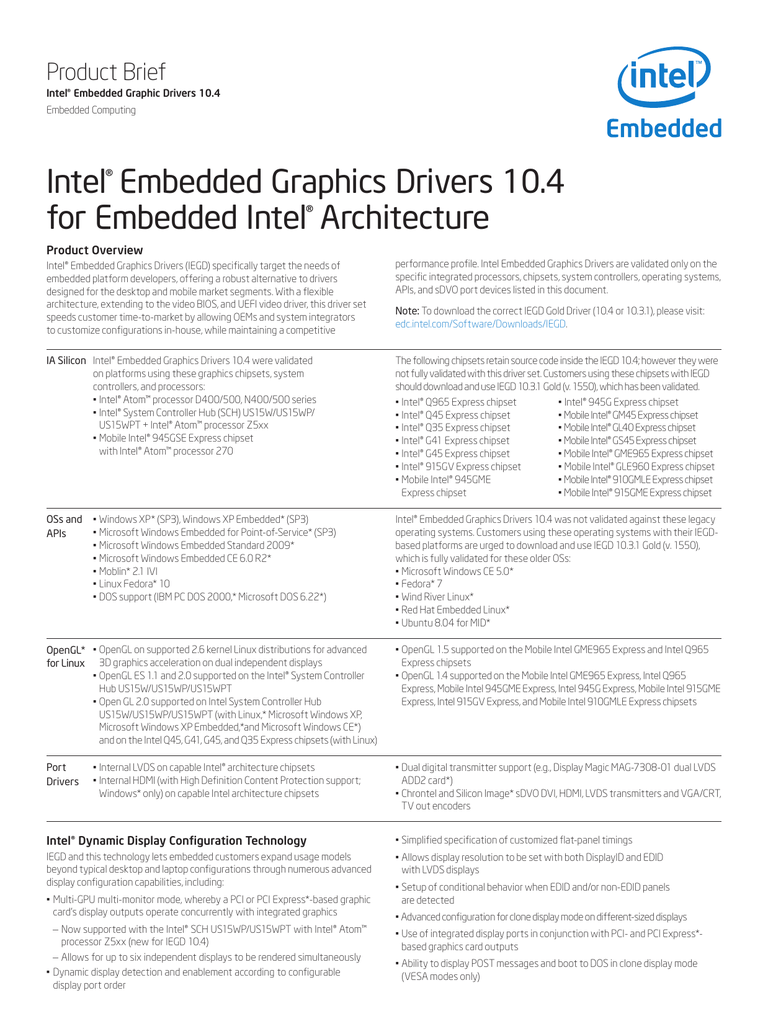 intel chipset graphics driver