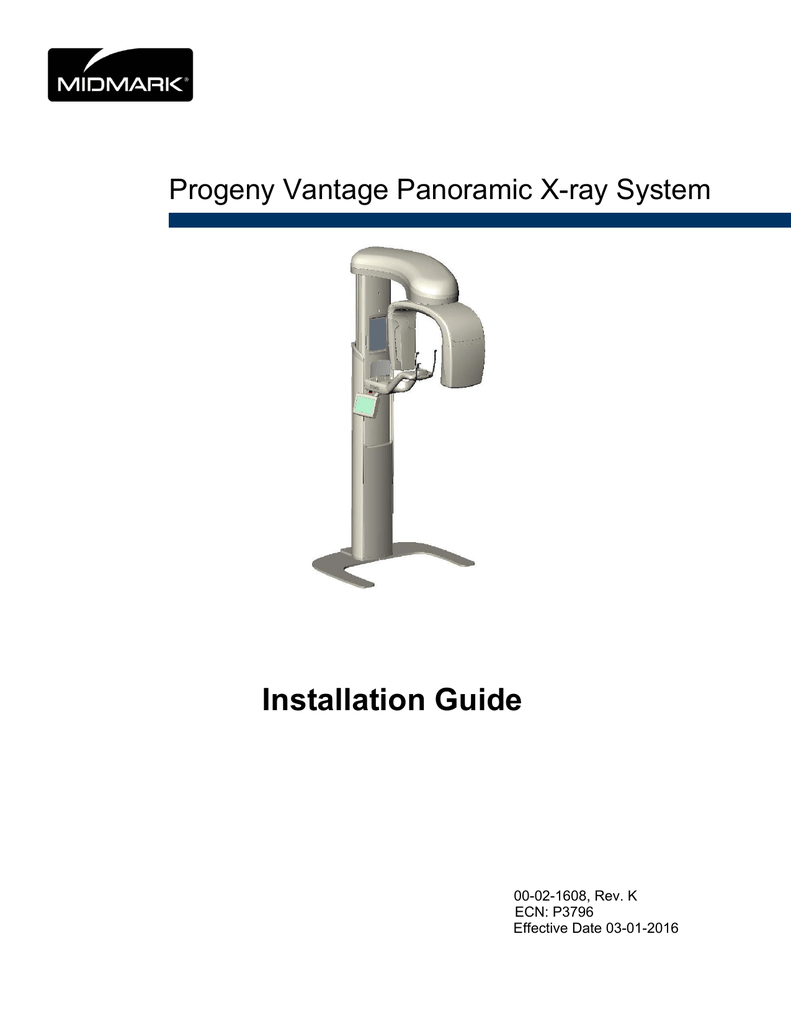 Installation Guide Progeny Vantage Panoramic Xray System Manualzz