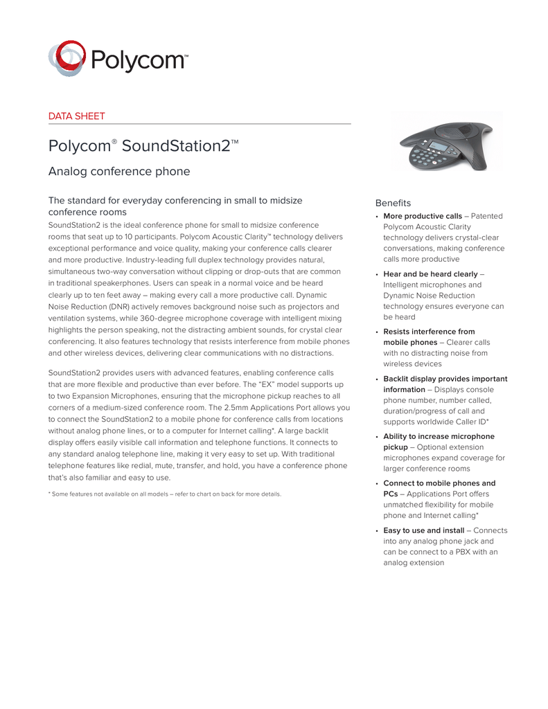 Polycom Soundstation2 Analog Conference Phone Manualzz