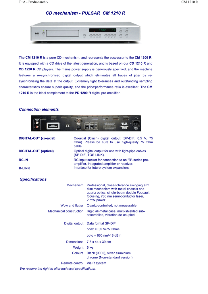 Cm 1210 R Manualzz