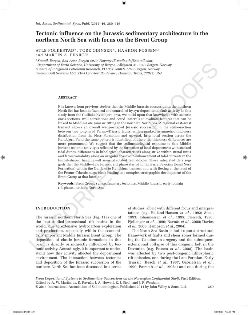 Tectonic Influence On The Jurassic Sedimentary Architecture In The