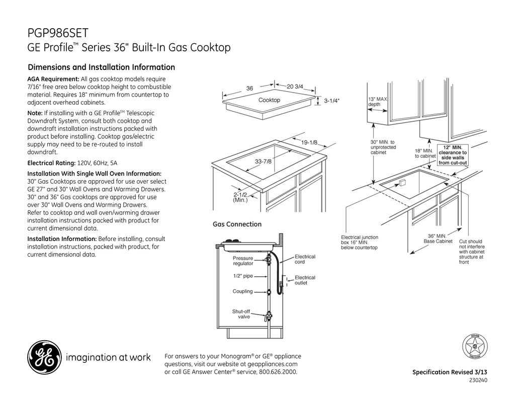 Pgp986set Ge Profile Series 36 34 Built In Gas Cooktop