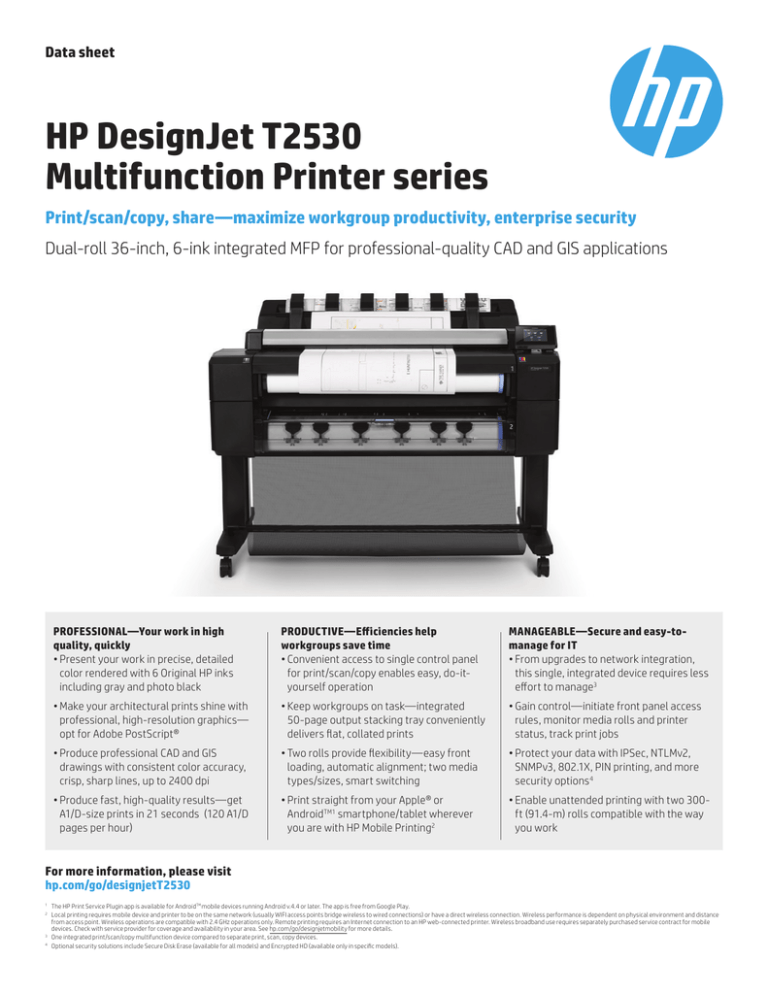hp designjet t2530 postscript driver