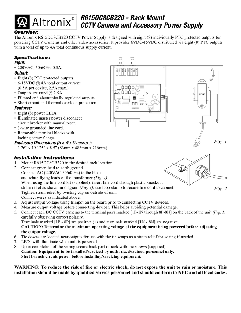 Power Supply 8PTC 6-15VDC @ 4A