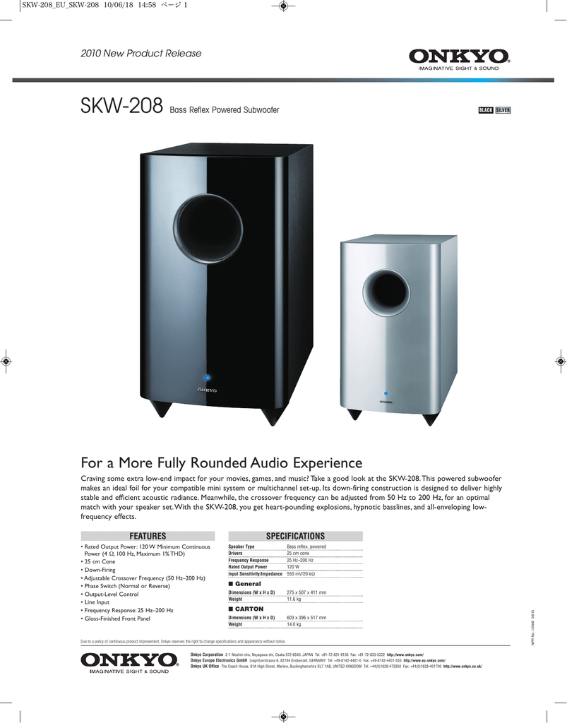 skw 980 subwoofer