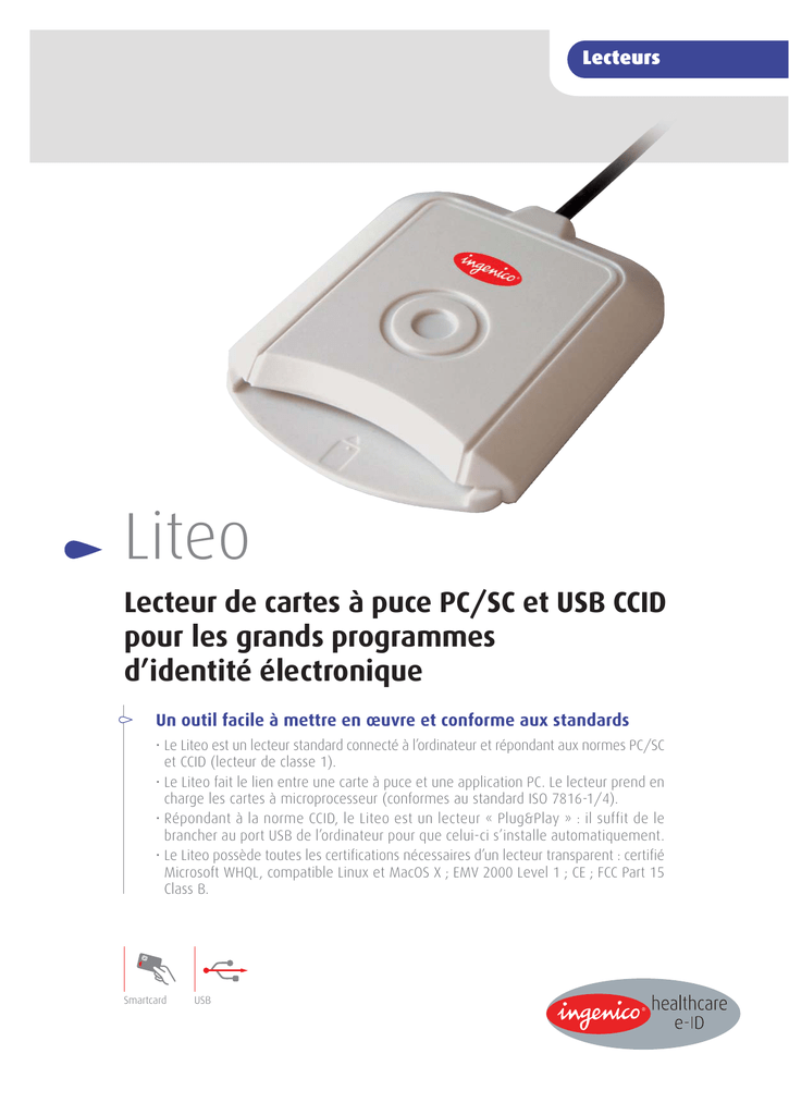 Lecteur de cartes monofente LITEO Ingenico