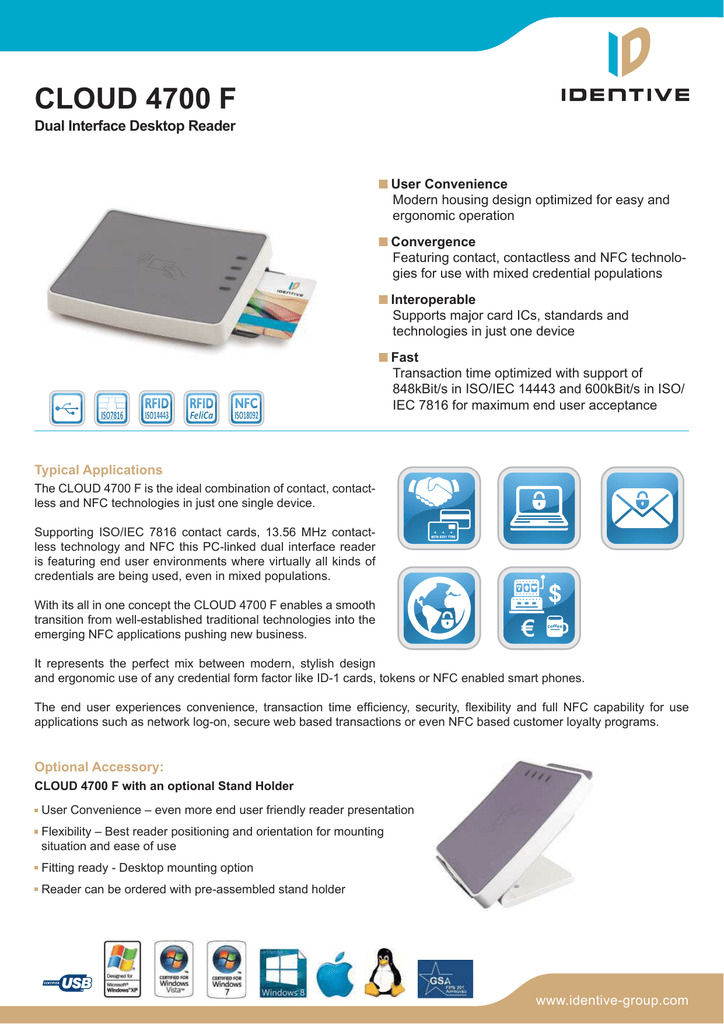 Cloud 4700 F Dual Interface Desktop Reader Manualzz