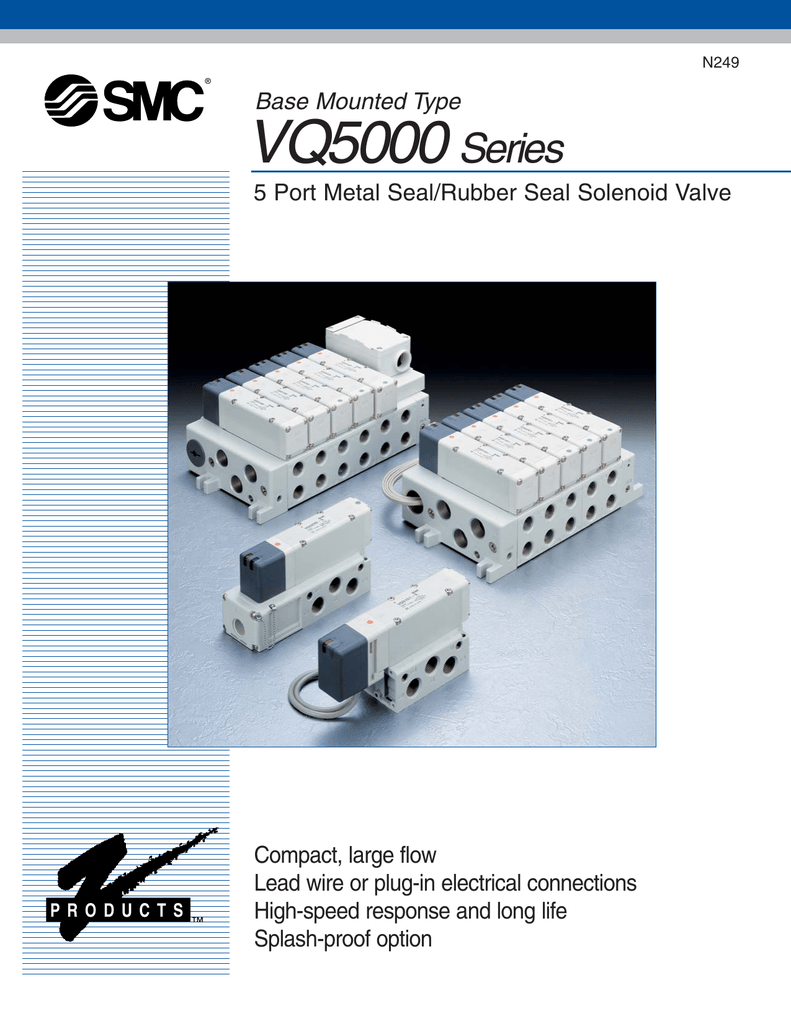 Vq5000 Series 5 Port Metal Rubber Seal Solenoid Valve