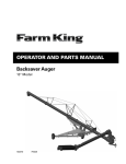 Farm King 13" BACKSAVER AUGER Operator and Parts Manual