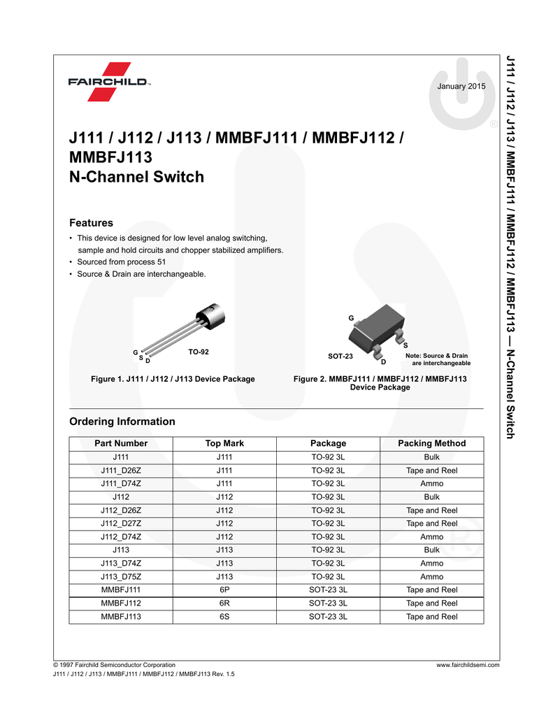 J112 - Rds(on) and vgs range for an j112 the electrical characteristics ...