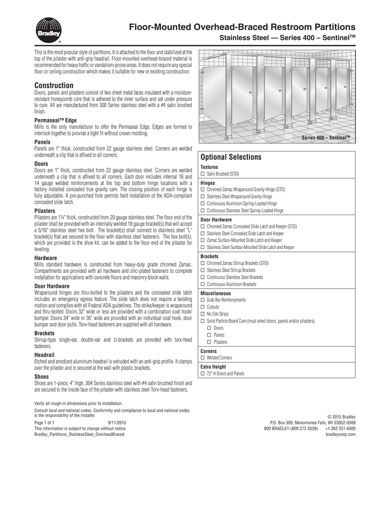 Stainless Steel Partitions Manualzz Com