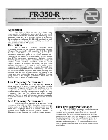 EAW FR-350-R Specifications | Manualzz