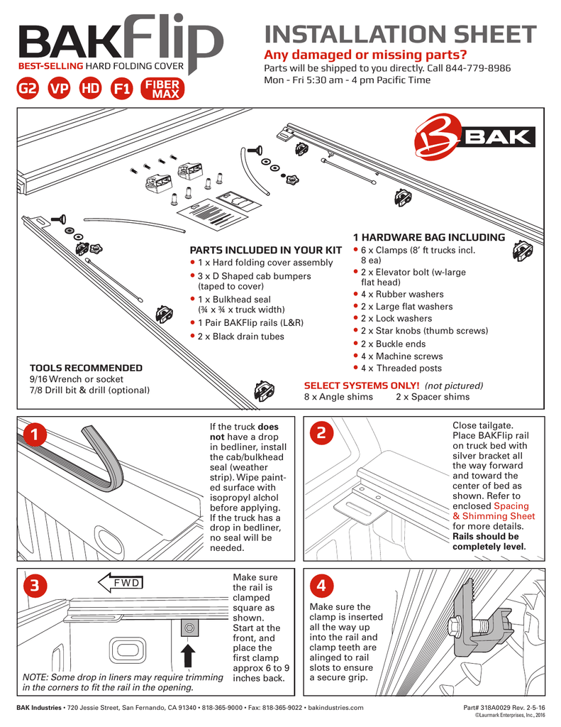 Installation Sheet Any Damaged Or Missing Parts Manualzz