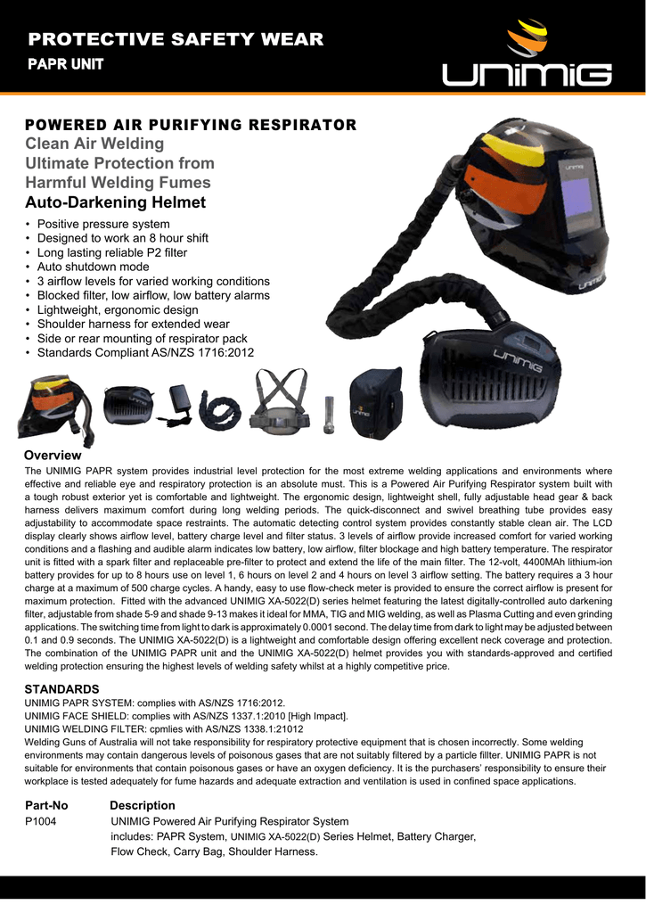 UNIMIG Battery Pack P0301 for Powered Air Purifying Welding Helmet P1004