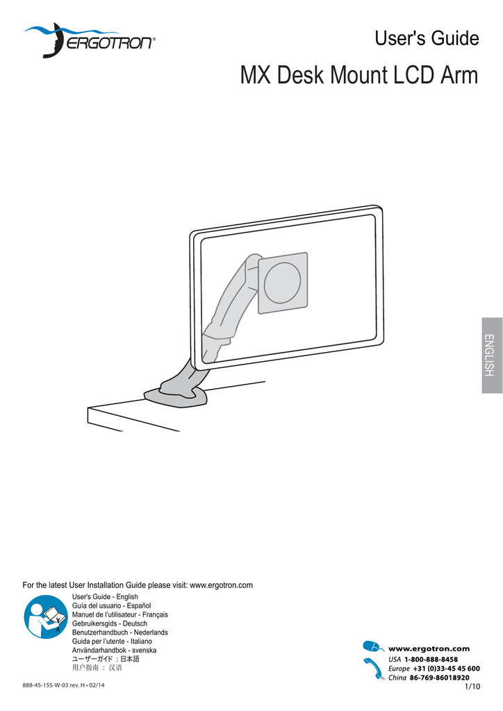Ergotron MX Desk Mount LCD Arm User 