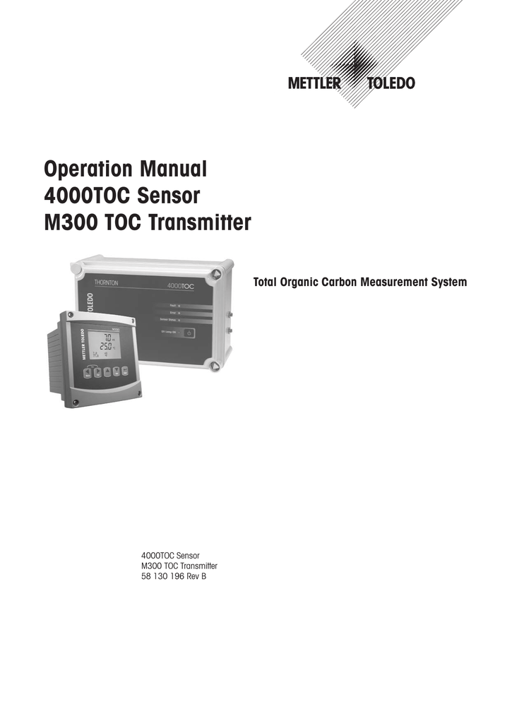 Mettler Toledo Thornton 4000TOC Sensor THO_4000TOC_58 130 196_en_May