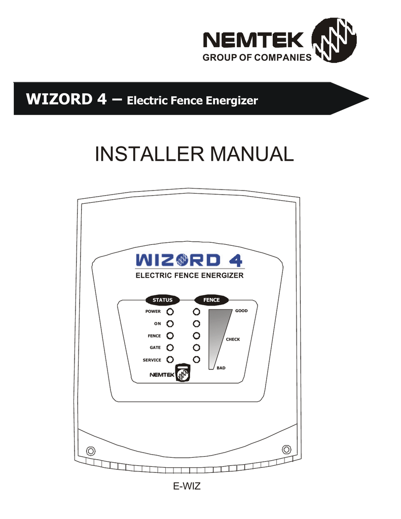 INSTALLER MANUAL WIZORD 4 - Electric Fence Energizer ...