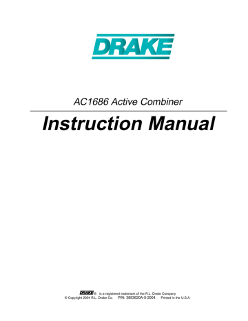 Instruction Manual AC1686 Active Combiner P/N: 3853620A-5-2004 | Manualzz