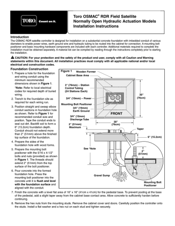 Toro OSMAC RDR Field Satellite Installation Instructions | Manualzz