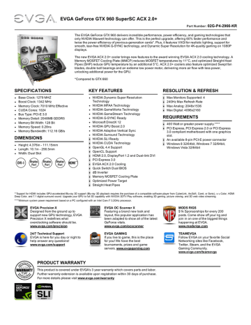 Evga Geforce Gtx 960 Supersc Acx 2 0 02gpkr Manualzz Evga Geforce Gtx 960 Supersc Acx 2 0 02gpkr Manualzz