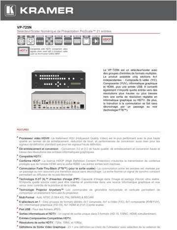 VP-725N Sélecteur/Scaler Numérique de Présentation ProScale™ 21 entrées | Manualzz