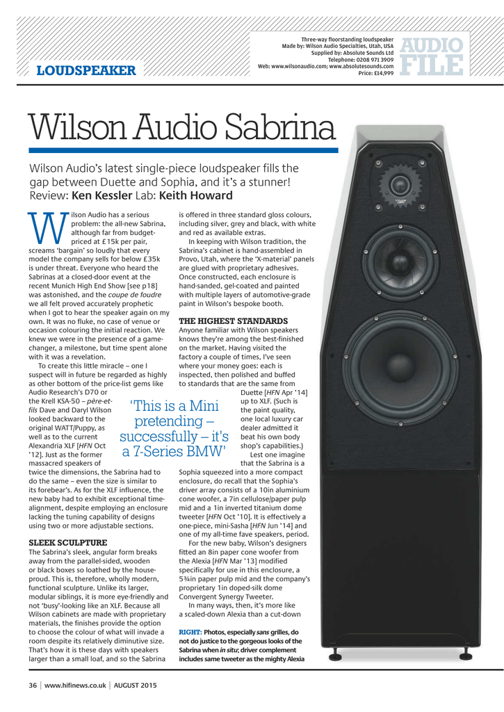 wilson audio sabrina