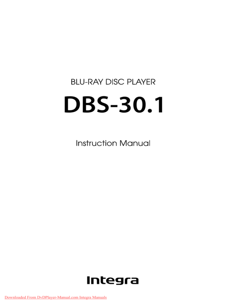 Integra DBS-30.1 User Guide Manual Operating Instruction Pdf | Manualzz