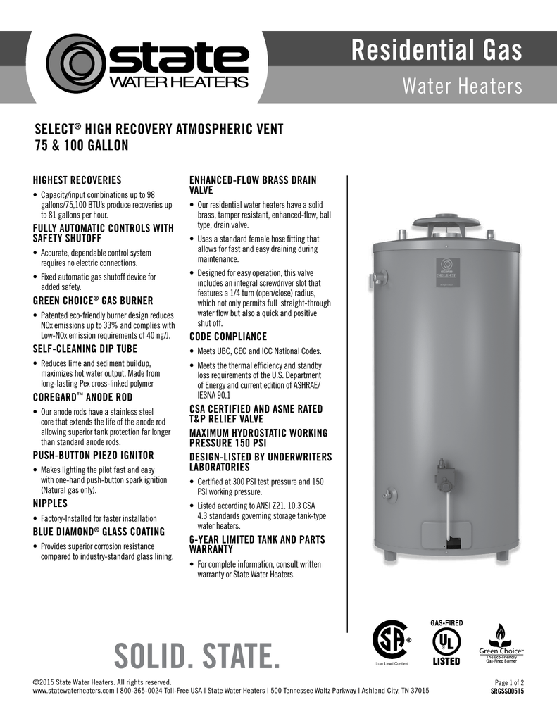Standard Replacement Water Heater – The 50 Gallon Option