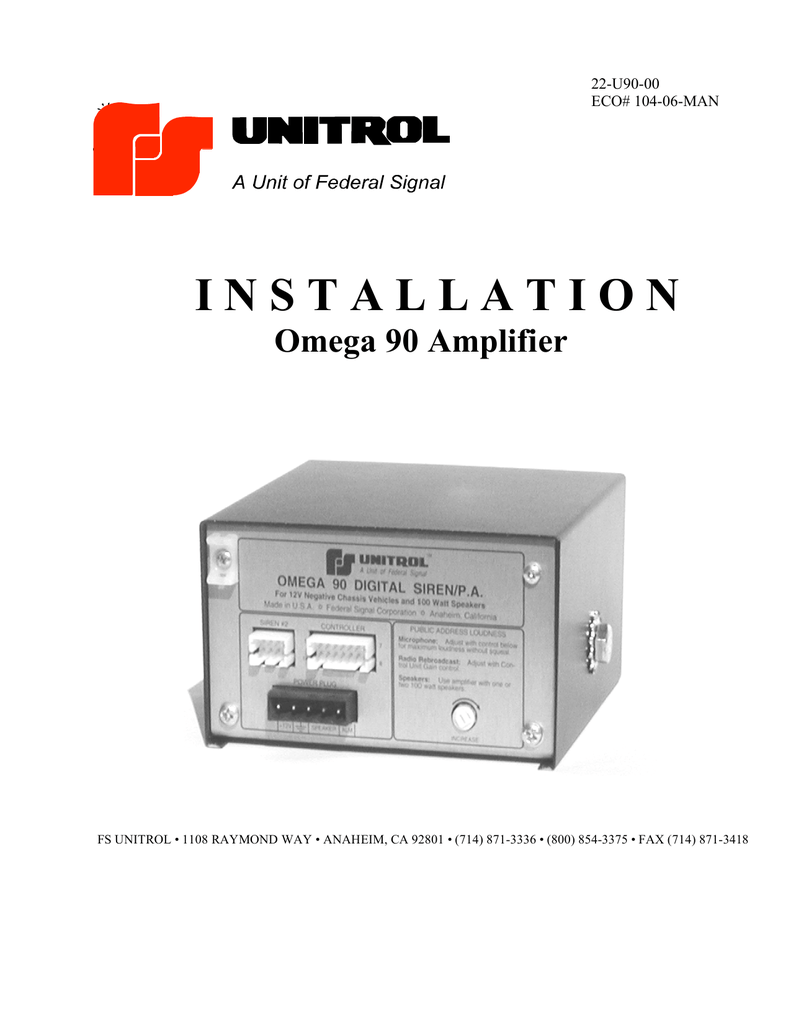 Unitrol 480K Siren and Controller 80k Amplifier Amp Set Dunbar Nunn for sale online 