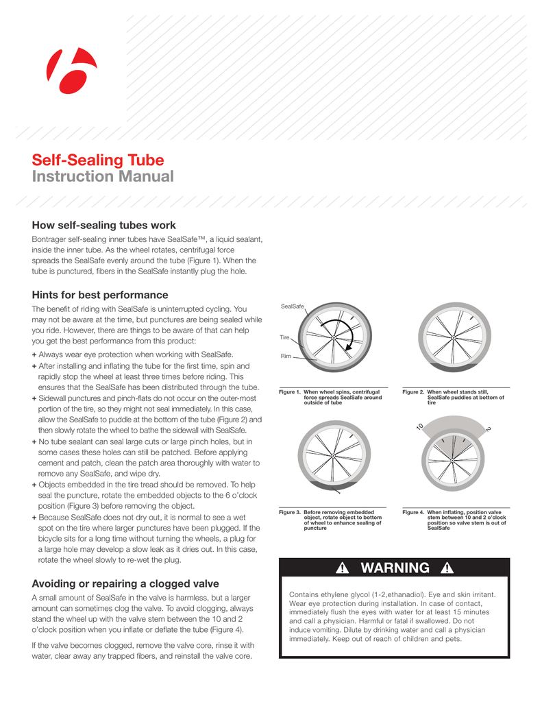 Self Sealing Tube Instruction Manual How Self Sealing Tubes Work Manualzz