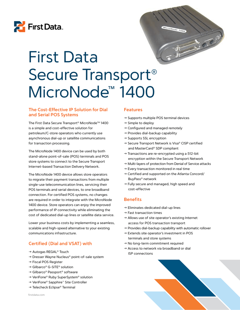Datawire Secure Transport Micronode Tm 1400 Product Information