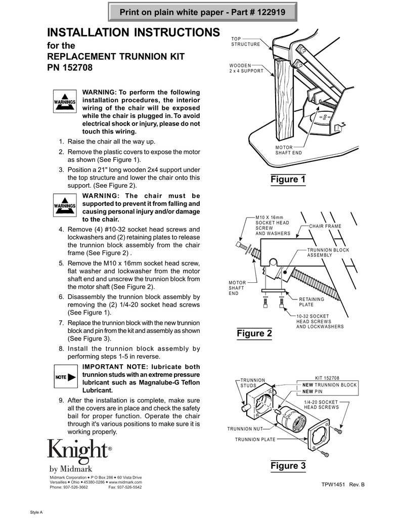 Trunnion Replacement 152708 Manualzz Com