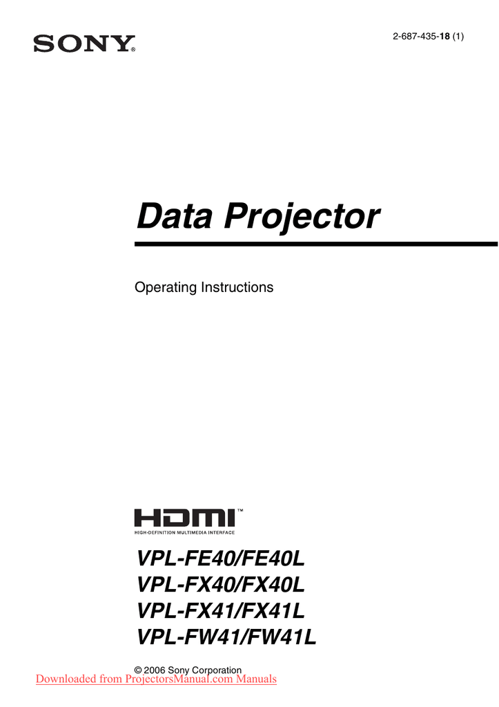 Sony Vpl Fw41 Lcd User Guide Manualzz Com