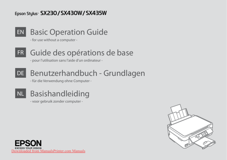 Epson Stylus Sx230 User Guide Manualzz