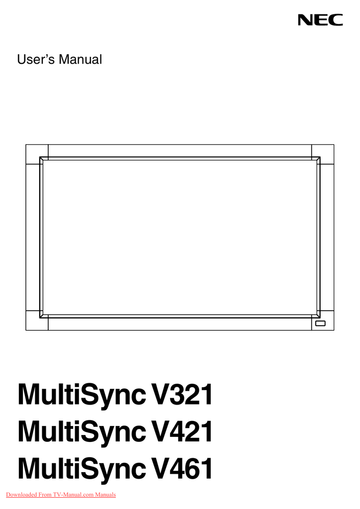 NEC MultiSync V421 LCD User Guide 