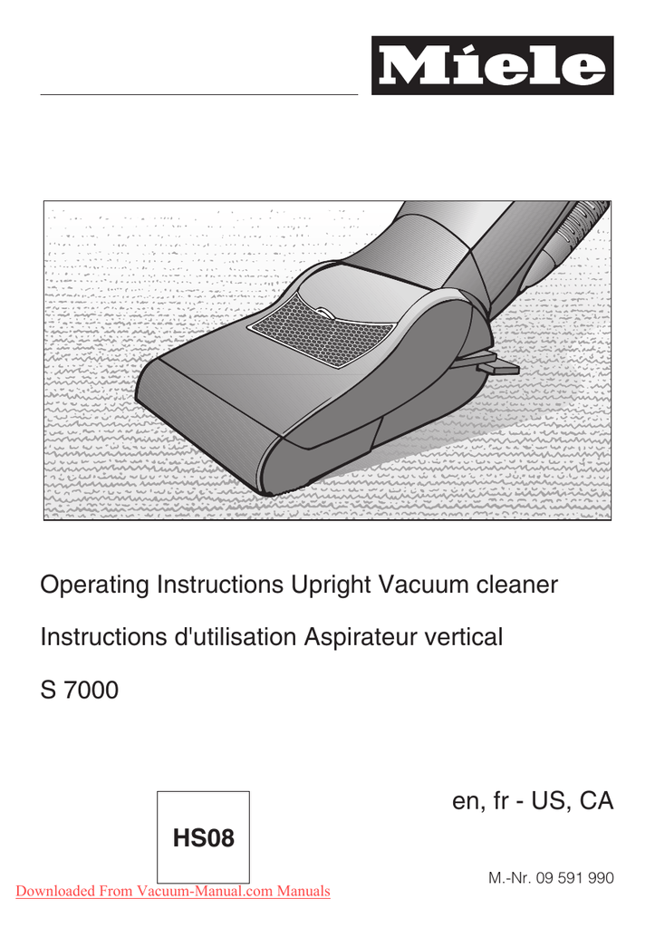 Miele S 7580 Vacuum Cleaner User manual Manualzz
