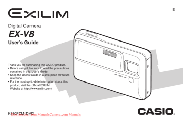 Casio Exilim EX-V8 Camera User Guide | Manualzz