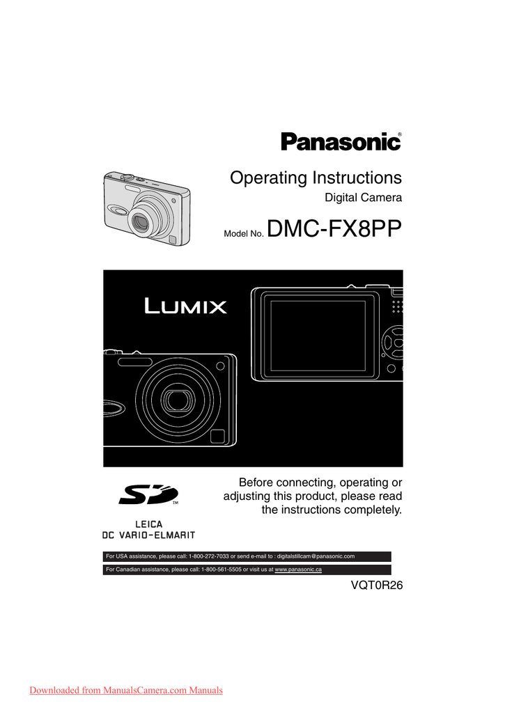 Panasonic Lumix DMC-FX8 Camera User Guide | Manualzz