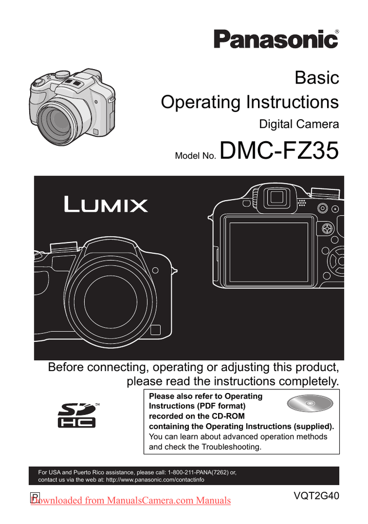 Panasonic Lumix DMCFZ35 Camera User Guide Manualzz