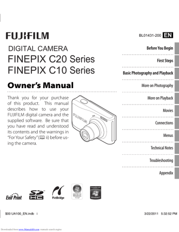 Fujifilm Finepix C20 Camera User Guide Manualzz