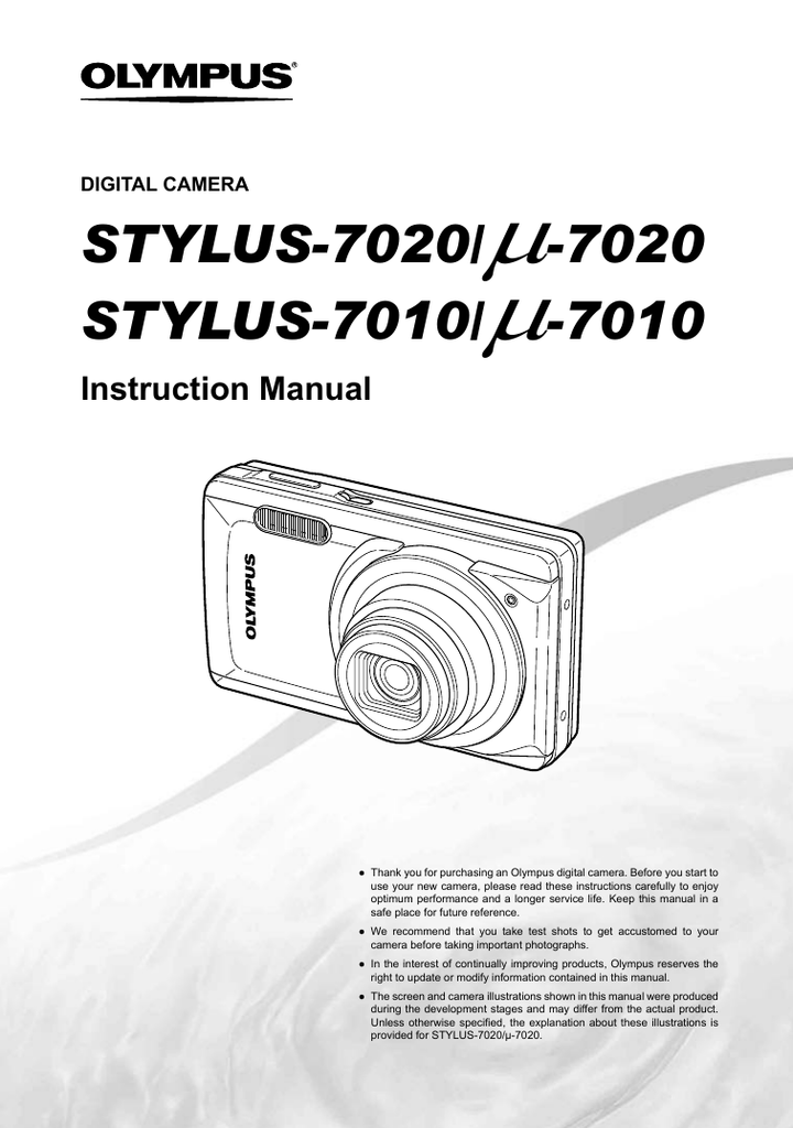 Olympus Stylus7010 Camera User Guide Manualzz
