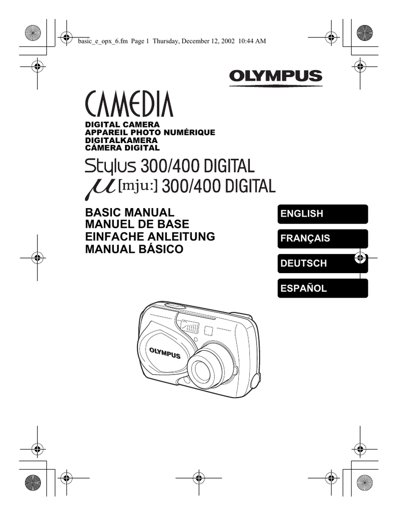 Olympus Stylus 300 Camera User Guide Manualzz