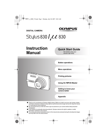 Olympus Stylus 830 Camera User Guide | Manualzz