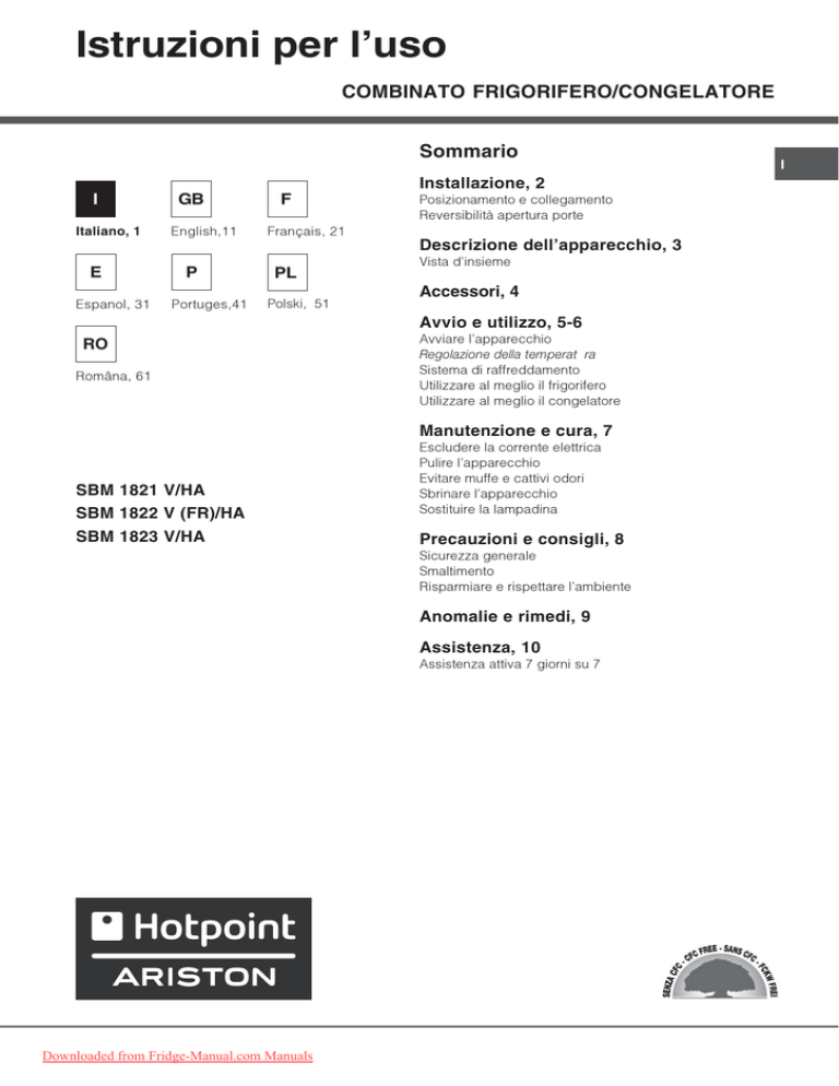 Hotpoint Ariston Ups1722fj Ha Congelateur Notice 650 Manualzz