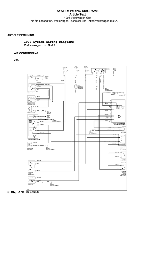 Mk4 Golf Wiring Diagram - Wiring Diagram and Schematic